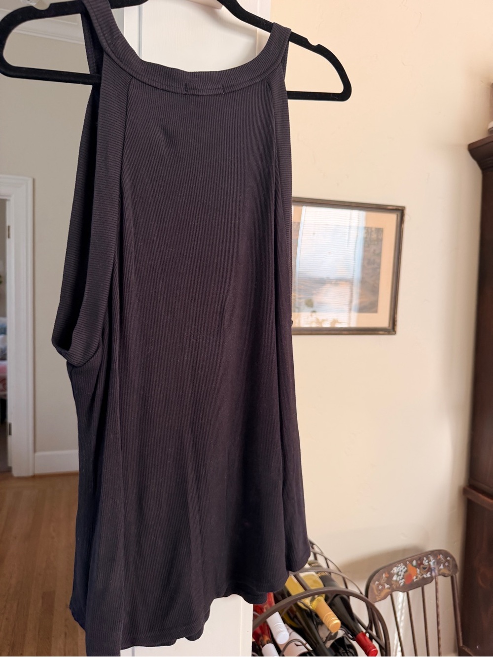 Threads 4 Thought Black Ribbed A-Line Skirt